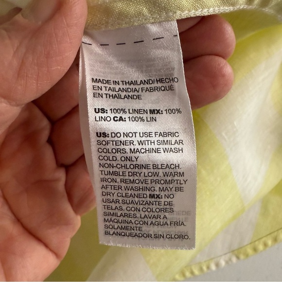 Chico’s Linen Shirt Dress Yellow No Iron Tab Sleeves Women’s XL-16 (Chico’s 3) - Picture 11 of 13